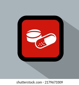 Tablette und Pille Symbol. Pillt Vektorgrafik. Medizinische und Krankenhäuser-Symbol. Pille und Tablette Logo, Tablette und Pille, Pille und Tablette Vektor. 