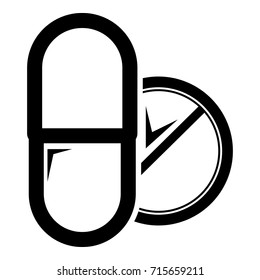 Pill tablet icon . Simple illustration of pill tablet vector icon for web design isolated on white background