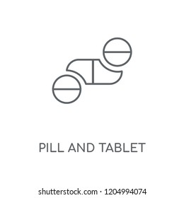 Pill and Tablet linear icon. Pill and Tablet concept stroke symbol design. Thin graphic elements vector illustration, outline pattern on a white background, eps 10.