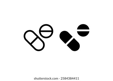 Pill and Tablet Medication Icon vector