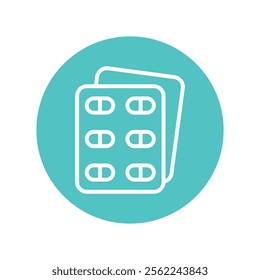 Pill Vector Circle Outline Icon. Eps File 10