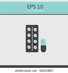 Pill vector icon.