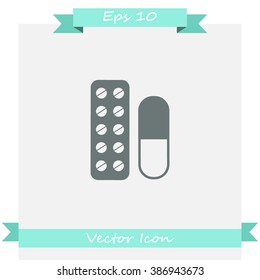 Pill vector icon.