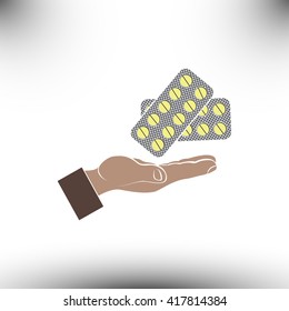 Pill vector icon.