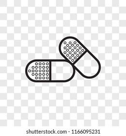 Pill vector icon isolated on transparent background, Pill logo concept