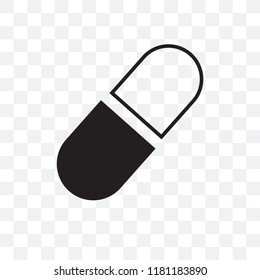 Pill vector icon isolated on transparent background, Pill logo concept