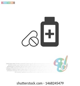 Pill Vector icon . Lorem Ipsum Illustration design