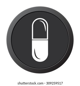 pill - vector icon on a grey button