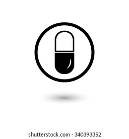 Pill - vector icon with shadow