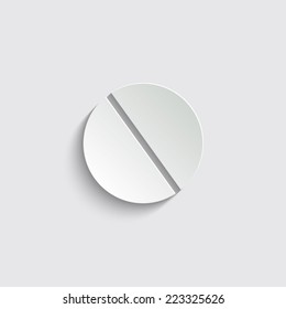 pill - vector icon with shadow on a grey background