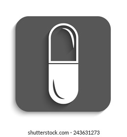 pill - vector icon with shadow on a grey button