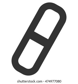 Pill vector icon. Style is contour flat icon symbol, gray color, white background.