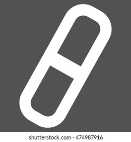 Pill vector icon. Style is stroke flat icon symbol, white color, gray background.