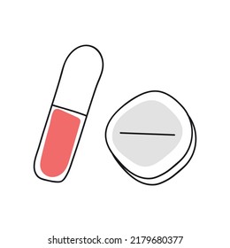 Pill vector illustration in doodle style