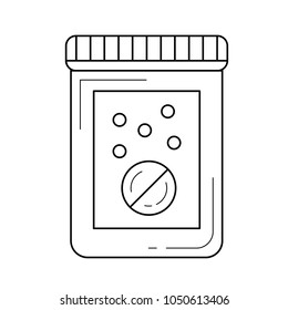 Pill vector line icon isolated on white background. Pill line icon for infographic, website or app. Icon designed on a grid system.