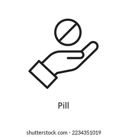 Pill Vector Outline Icon Design illustration. Medical Symbol on White background EPS 10 File