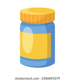 Pill Vial and Bottle as Cold and Flu Treatment Vector Illustration