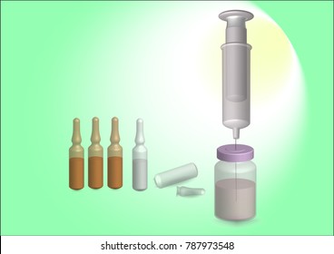 Pill vial and syringe