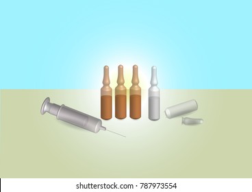 Pill vial and syringe