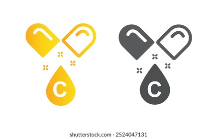 Pille Vitamin C, Vektor, Symbol.