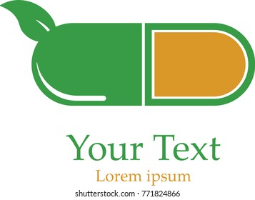 pill and vitamin logo vector