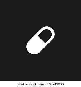 Pill white icon on gray background