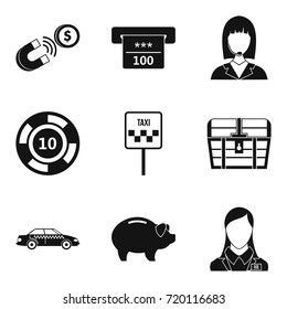 Pillage icons set. Simple set of 9 pillage vector icons for web isolated on white background