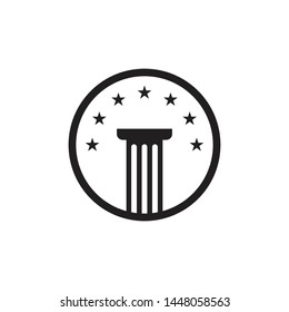 Pillar attorney at law icon graphic design template