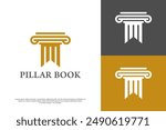 Pillar book vector logo template. This design use pillar symbol. Suitable for education.