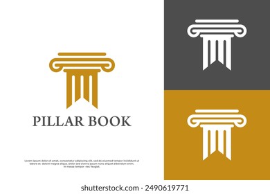 Pillar book vector logo template. This design use pillar symbol. Suitable for education.