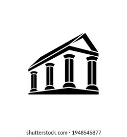 Pillar building architecture flat logo template ready for use, suitable for law symbol, justice icon, building construction, old architecture, university and others