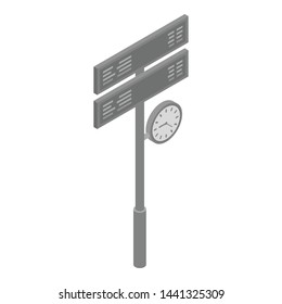 Pillar clock railway icon. Isometric of pillar clock railway vector icon for web design isolated on white background