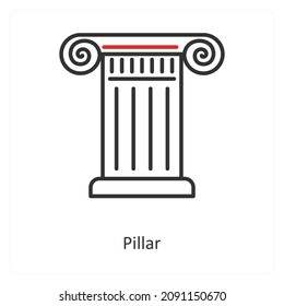 Pillar Or Coloumn Icon Concept