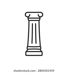 Pillar Column Architectural Support Line Icon: Classic Legal Monument