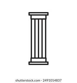 Pillar column icon Black line art vector logo