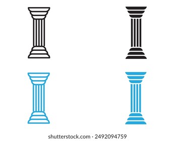 Pillar column icon black and white vector outline sign