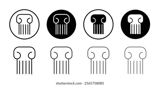 Pillar column icon Black and white outline vector
