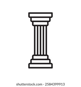 Pillar column icon black and white vector outline sign