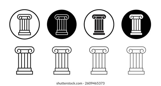 Pillar column icon Line Art Logo set