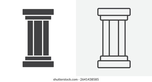 Pillar column icon Line graphics illustration