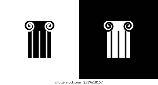 Pillar column icon linear logo isolated