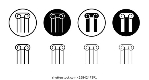 Pillar column icon linear logo isolated