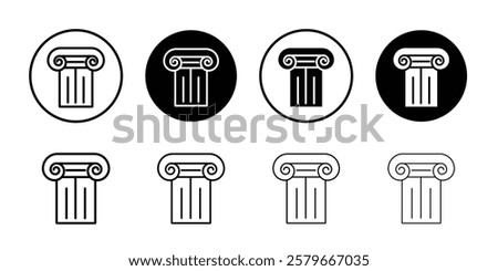 Pillar column icon Outline thin set pack series