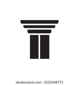Diseño web de icono de columna de pilar en Vector