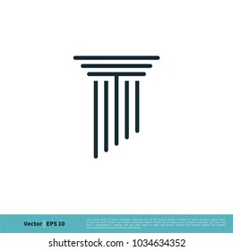 Pillar, Column Lawyer Icon Vector Logo Template Illustration Design. Vector EPS 10.