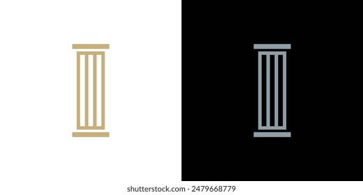 Pillar column logo icon vector. Simple minimalist construction sign illustration