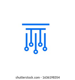 pillar connection data logo modern sign template