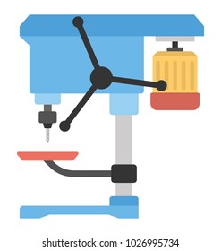 Pillar Drill Machine, Drill Press Flat Icon
