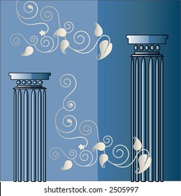 pillar with filigree background  series vector