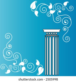 pillar with filigree background  series vector